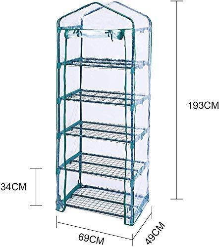 Worth 5 Tier Mini Greenhouse with Clear Polyethylene Cover, 27" Long x 19" Wide x 75" High Garden Green House