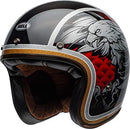 Bell Custom 500 Carbon Open-Face Motorcycle Helmet (Ace Cafe Tonup Black/White, X-Large)