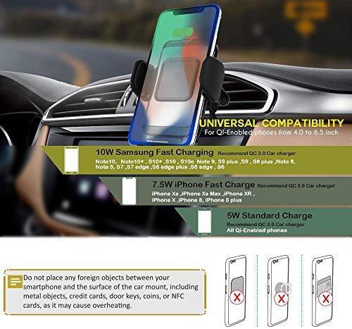 ZeeHoo Wireless Car Charger,10W Qi Fast Charging Auto-Clamping Car Mount,Windshield Dash Air Vent Phone Holder Compatible iPhone 11/11 Pro/11 Pro Max/Xs MAX/XS/XR/X/8/8+,Samsung S10/S10+/S9/S9+/S8/S8+