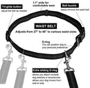 Paw Lifestyles Hands Free Dog Leash for Running Walking Training Hiking, Dual-Handle Reflective Bungee, Poop Bag Dispenser Pouch, Adjustable Waist Belt, Shock Absorbing, Ideal for Medium to Large Dogs