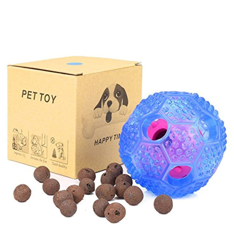 Rosmax Interactive Dog Toy - IQ Treat Ball Food Dispensing Toys for Small Medium Large Dogs Durable Chew Ball - Nontoxic Rubber and Bouncy Dog Ball - Cleans Teeth