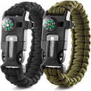 X-Plore Gear Emergency Paracord Bracelets | Set of 2| The Ultimate Tactical Survival Gear| Flint Fire Starter, Whistle, Compass & Scraper | Best Wilderness Survival-Kit for Camping/Fishing & More