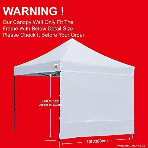 ABCCANOPY Instant Canopy SunWall (15+Colors) for 10x10 Feet, 10x20 Feet Straight Leg pop up Canopy, 1 Pack Sidewall Only, White