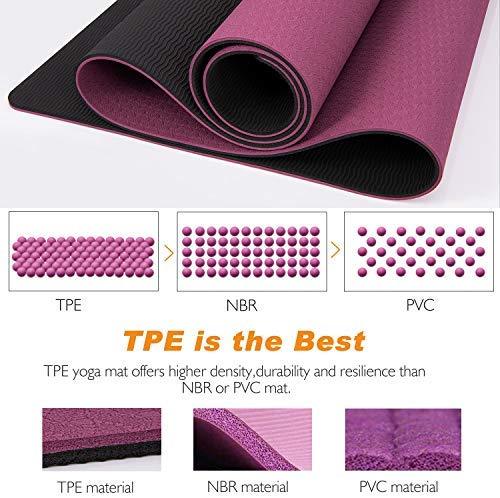 TOPLUS Yoga Mat - Classic 1/4 inch Pro Yoga Mat Eco Friendly Non Slip Fitness Exercise Mat with Carrying Strap-Workout Mat for Yoga, Pilates and Floor Exercises