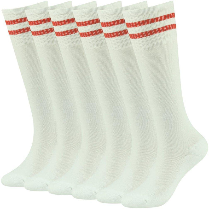 Youth Soccer Socks Fasoar Teens Knee High Football Socks Long Striped Rugby Tube Socks 2/6/10 Pairs