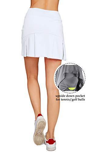 Cityoung Women's Casual Pleated Tennis Golf Skirt with Underneath Shorts Running Skorts