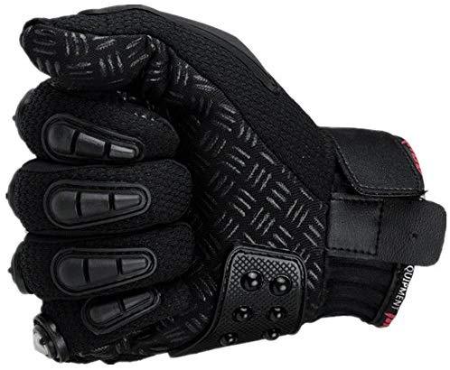 oubaiya Steel Outdoor Reinforced Brass Knuckle Motorcycle Motorbike Powersports Racing Textile Safety Gloves (Black, XX-Large)