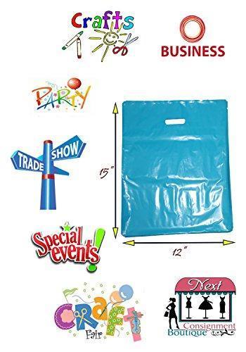 100 Extra Durable 2.5mil 12x15 Clear Merchandise bags Die Cut Handle-Semi-Glossy finish-Anti-Stretch. For Retail store plastic bags, Party favors, Handouts and more by Best Choice (Clear)