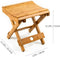 URFORESTIC 100% Natural Bamboo Folding Stool for Shaving Shower Foot Rest 12",Fully Assembledl