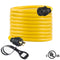 25FT Heavy Duty Generator Locking Power Cord NEMA L14-30P/L14-30R,4X10 Gauge SJTW Cable, 125/250V 30Amp 7500 Watts Yellow Generator Lock Extension Cord with UL Listed Yodotek