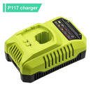 P117 Charger Dual Chemistry for Ryobi 18V 14.4V 12V 9.6V Battery Lithium Ni-Cd Ni-Mh P100 P102 P103 P104 P105 P107 P108