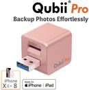 Flash Drive for iPhone, Auto Backup Photos & Videos, Photo Stick for iPhone, Qubii Photo Storage Device for iPhone & iPad【microSD Card Not Included】- Pink