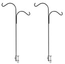 Ashman Double Span Black Deck Hook, Made of Premium Metal, Super Strong with 46-Inch Length and ideal for Bird Feeders, Plant Hangers, Coconut Shell Hanging Baskets, Lanterns and Wind Chimes and more!