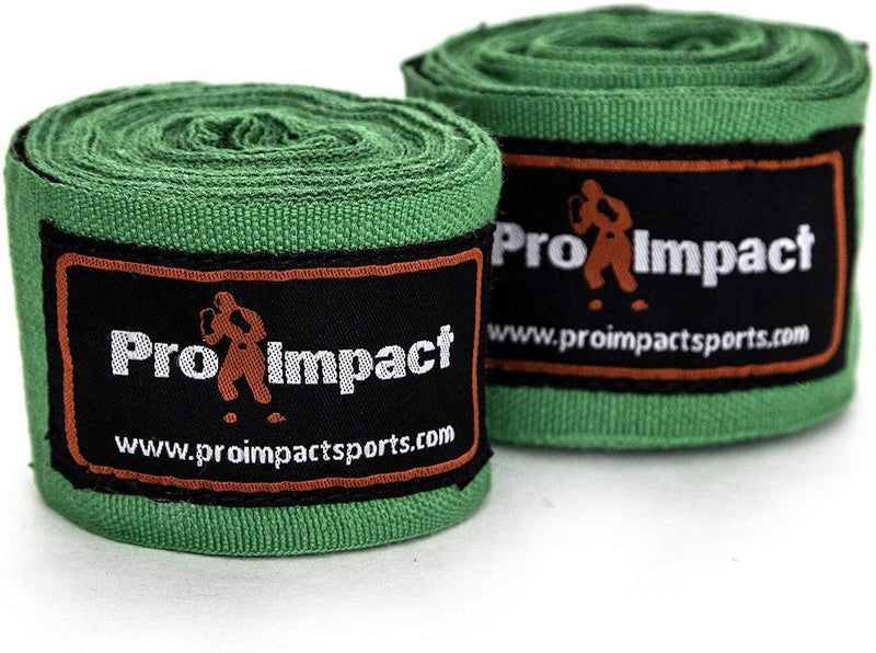 Pro Impact Mexican Style Boxing Handwraps 180" with Closure – Elastic Hand & Wrist Support for Muay Thai Kickboxing Training Gym Workout or MMA for Men & Women - 1 Pair