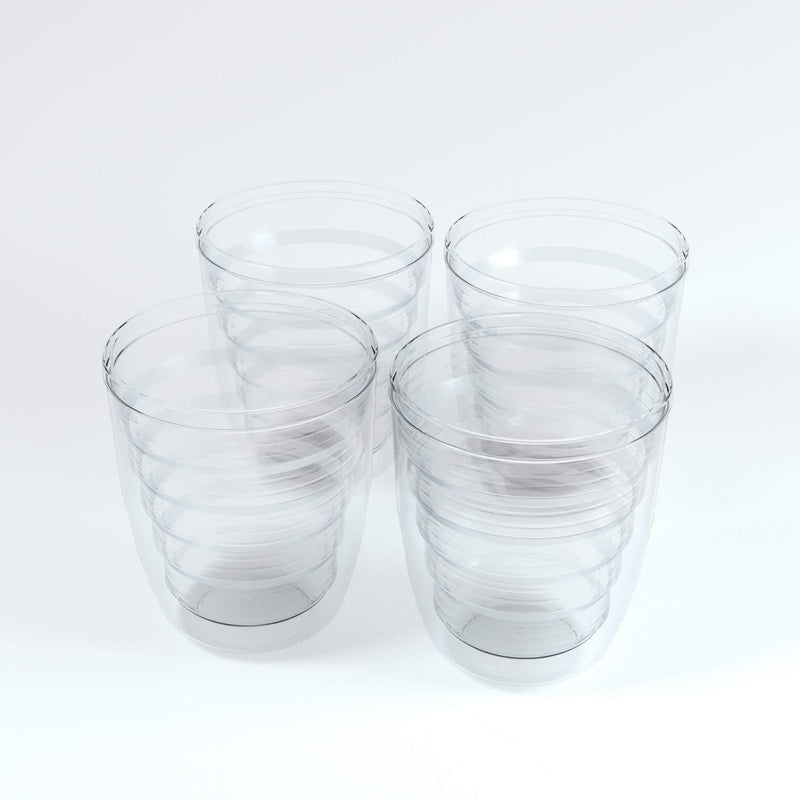 4-pack Insulated 16 Ounce Tumblers - Clear - Sweat Resistant - BPA-Free - Made in USA