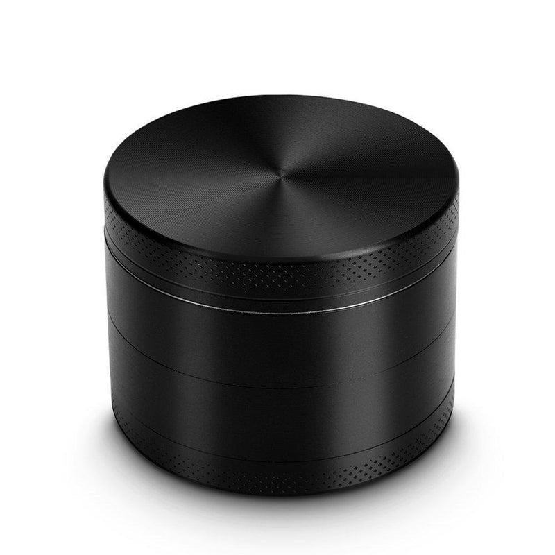 2.5 Inch Spice Herb Grinder, Siasky 4 Piece Manual Grinders with Pollen Catcher, Premium Anodized Aluminum Herb Grinder with Diamond Shaped Teeth, Elegant Black