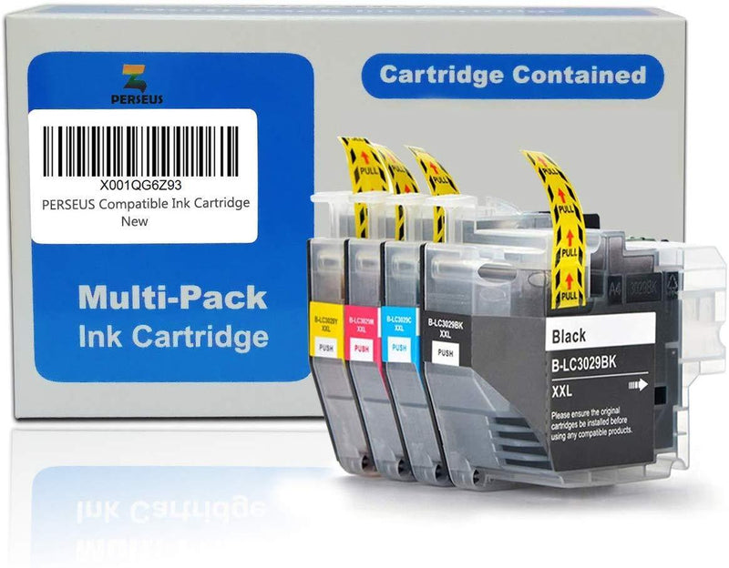 PERSEUS Compatible Ink Cartridge Replacement for Brother LC3029 Super High Yield XXL, Works with MFC-J6935DW MFC-J5830DW MFC-J6535DW MFC-J5930DW MFC-J5830DWXL Printer, LC3029BK LC30293PKS Pack of 4