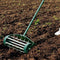 Rolling Lawn Aerator 18-inch Garden Yard Rotary Push Tine Heavy Duty Spike Soil Aeration, 50-in Handle (Silver)