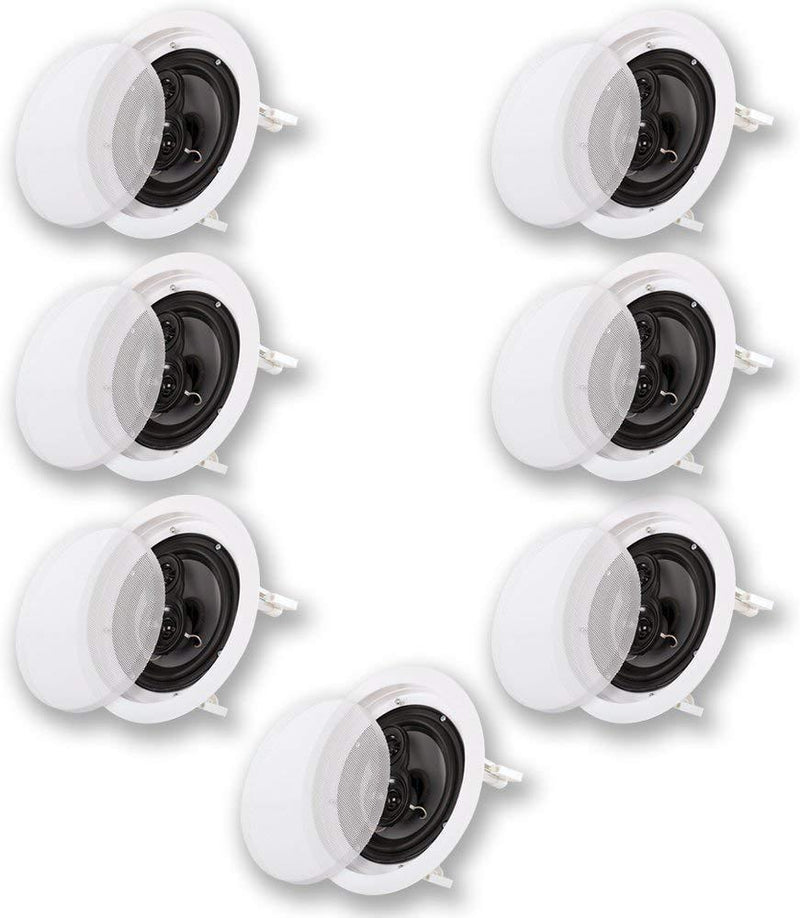 Acoustic Audio CS-IC83 in Ceiling 8" Home Theater 7 Speaker Set 3 Way 2450 Watt CS-IC83-7S