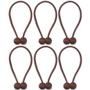 NZQXJXZ Curtain Tiebacks Magnetic, Drape Holders Holdbacks Decorative Weave Rope Clips Window Sheer Blackout Panels Home Office, Chocolate (Pack of 6)