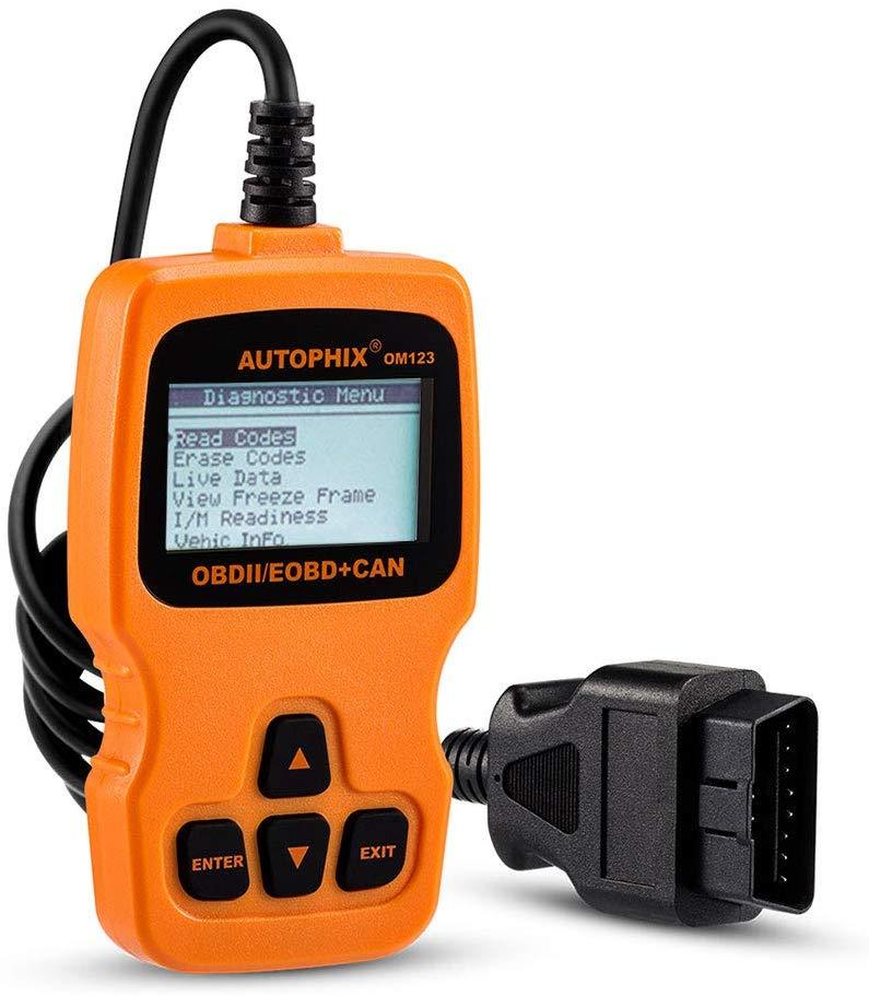 OM123 Vehicle Car Fault Code Reader - TekkPerry Mini Portable LCD OBDMATE OBDII OBD2 EOBD+CAN Scan Scanner Tool Car Vehicle Auto Engine Trouble Analyzer Tester Diagnostic Code Scanner Tool Orange