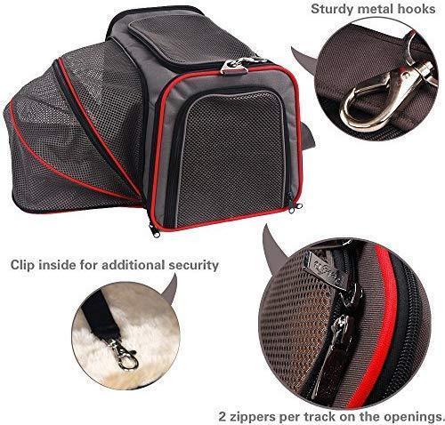 Airline Approved Cat Carrier – KiddyWoof Small Pet Carrier Travel Dog Purse Bag, Portable Soft Sided Cat Carrier with Two Side Expandable for Little Animals, Rabbit, Kitties, Kitten and Puppy