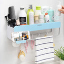 Bathroom Shelf Storage Organizer Adhesive,Prodara Shower Caddy Wall Mount Rack Holder for Shampoo Combo, Conditioner, Makeup and Kitchen Rack with Towel Bar, Magnetic Soap Holder and Hanger Hooks