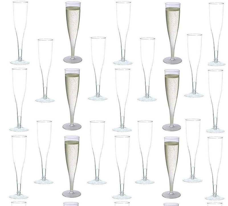 60 pc Gold Glitter Classicware Glass Like Champagne Wedding Parties Toasting Flutes (1 Box = Quantity 60)