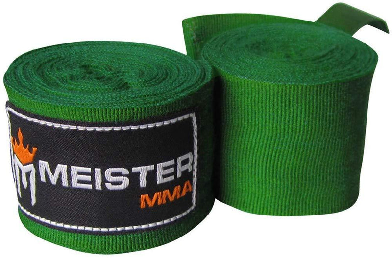 Meister Adult 180" Semi-Elastic Hand Wraps for MMA & Boxing (Pair)