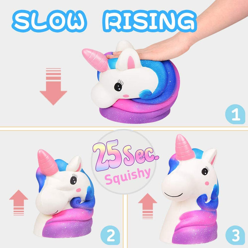 LUDILO 10" Jumbo Squishies Slow Rising Giant Squishy Large Unicorn Squishys Toys Jumbo Rainbow Unicorn Scented Squeeze Toys Kawaii Stress Relief Toys Novelty Toy Birthday