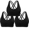 AKAMC Women's Removable Padded Sports Bras Medium Support Workout Yoga Bra 3 Pack