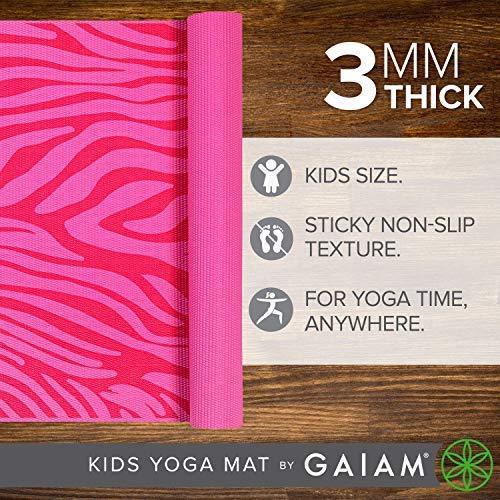 Gaiam Kids Yoga Mat Exercise Mat, Yoga for Kids with Fun Prints - Playtime for Babies, Active & Calm Toddlers and Young Children (60" L x 24" W x 3mm Thick)