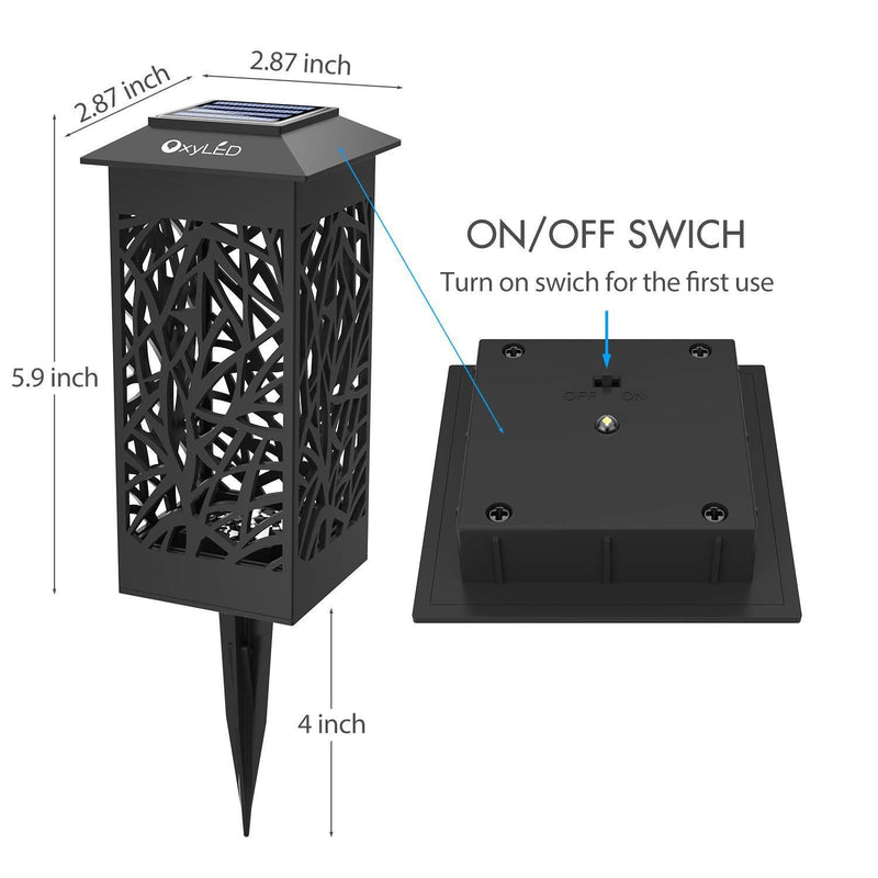 OxyLED Solar Path Lights, 8-Pack Solar Powered Garden Pathway Lights