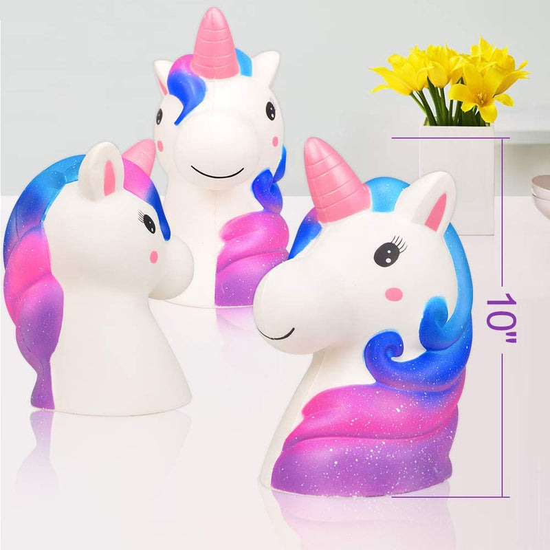 LUDILO 10" Jumbo Squishies Slow Rising Giant Squishy Large Unicorn Squishys Toys Jumbo Rainbow Unicorn Scented Squeeze Toys Kawaii Stress Relief Toys Novelty Toy Birthday