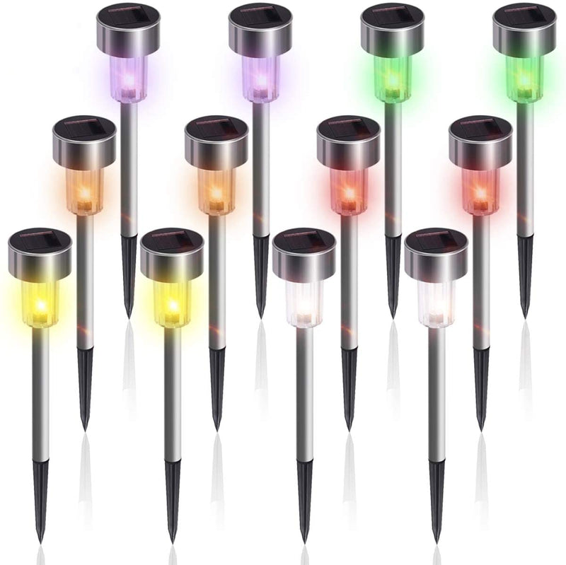 EPIC GADGET Solar Lights Outdoor Christmas Yard Decoration Garden Led Light Landscape/Pathway Lights Stainless Steel-12 Pack…