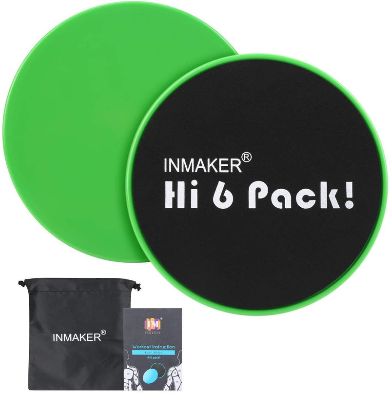 INMAKER Exercise Sliders Fitness, Dual Sided Strength Slides, Core Gliding Discs with Carry Bag, Manual and Ebook