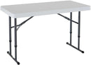 Lifetime 80160 Commercial Height Adjustable Folding Utility Table, 4 Feet, White Granite