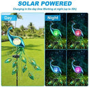 ATHLERIA Garden Solar Lights Stake, Metal Peacock Decor Solar Garden Lights Solar Peacock Stake for Outdoor Patio Yard Decorations (Blue Lampshade)