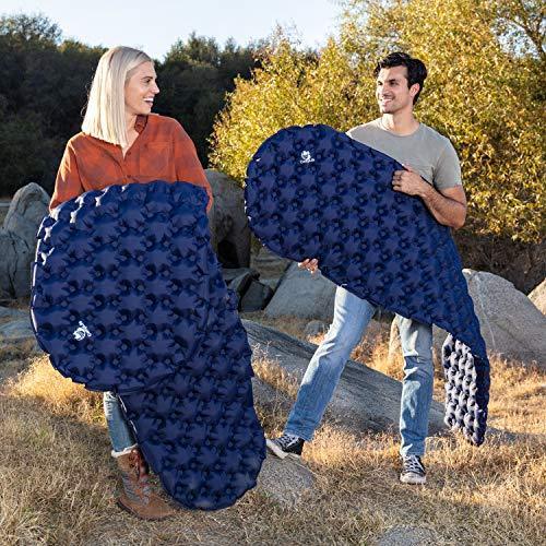 Camping Sleeping Pad - Ultralight Air Camping Mat - Best Inflatable Sleeping Pads for Camping, Backpacking, Hiking Camping Mattress - Lightweight Sleeping Mat - Compact, Durable Camping Pad Bed