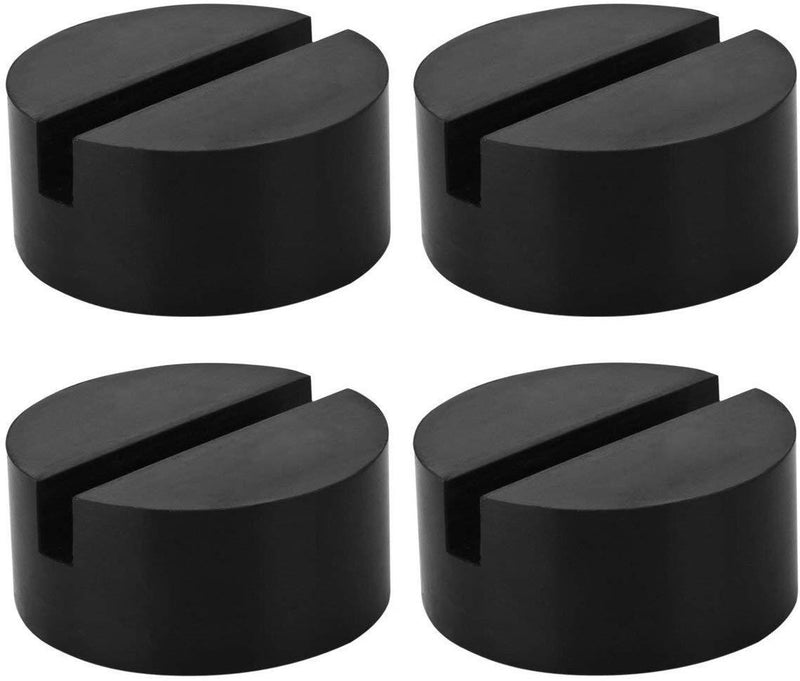 YZ-Room 4 Pack Universal Jack Pad Slotted Rubber Jack Pad Medium Size - Frame Rail Protector Puck/Pad Keeps Pinch Weld, Paint and Metal Safe (4Pack)