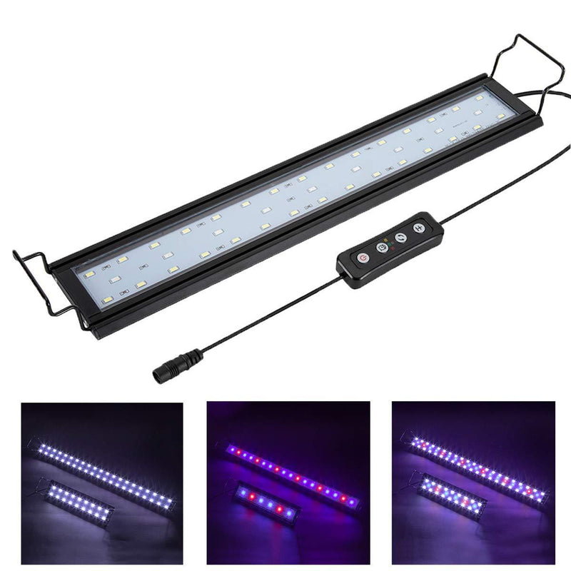 Hygger Full Spectrum Aquarium Light with Aluminum Alloy Shell Extendable Brackets, White Blue Red LEDs, External Controller, for Freshwater Fish Tank