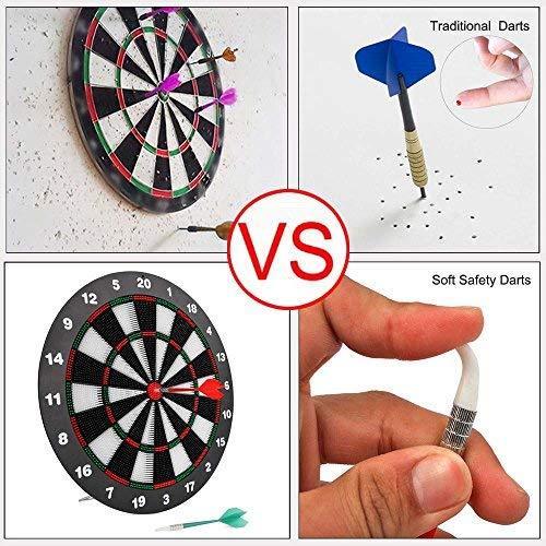 Ylovetoys Dart Board Soft Tip Safety Kids Dart Board Set Boys Toys Gifts, 16.4 inch Rubber Dartboard with 9 Soft Tip Safe Darts Great Game for Office and Family Leisure Sport