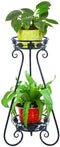 ZGXY Classic Metal 2 Tiers Plant Stand Tall Plant Stand Iron Art Flower Pot Holder Rack Planter Supports Garden & Home