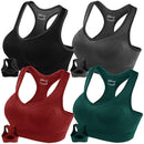 FITTIN Racerback Sports Bras - Padded Seamless Med Impact Support for Yoga Gym Workout Fitness