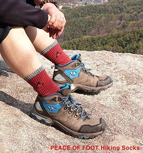 PEACE OF FOOT Hiking Socks boot socks For Mens 6(5+1) Pairs Multi Sports Trekking Climbing Camping working Crew Socks