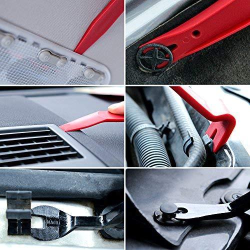 GOOACC Nylon Bumper Fastener Rivet Clips Car Door Clip Panel Audio Video Dashboard Dismantle Kits Installer Pry Tool (13PCS Trim Removal Tool Set)