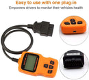 OM123 Vehicle Car Fault Code Reader - TekkPerry Mini Portable LCD OBDMATE OBDII OBD2 EOBD+CAN Scan Scanner Tool Car Vehicle Auto Engine Trouble Analyzer Tester Diagnostic Code Scanner Tool Orange