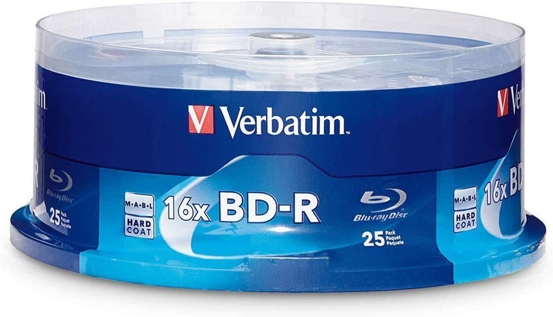 Verbatim BD-R 25GB 16X Blu-ray Recordable Media Disc - 50 Pack Spindle