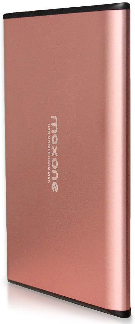 500GB External Hard Drive Portable - Maxone 2.5'' Ultra Slim HDD Storage USB 3.0 for PC, Mac, Laptop, PS4, Xbox one - Gold