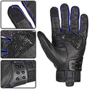 ILM Alloy Steel Bicycle Motorcycle Motorbike Powersports Racing Touchscreen Gloves (M, BLUE)